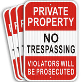i-CowFun private property sign with 18x12 heavy-duty aluminum for high visibility