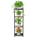 iDavosic.ly four-tier corner plant stand in a round design displaying large pots