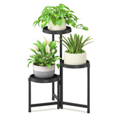 idavosic.ly 3-tier folding plant stand with waterproof trays for indoor and outdoor display.
