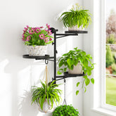iDavosic.ly rotating 3-tier wall plant shelf displaying greenery with space-saving design