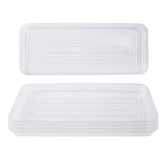 Idyllize rectangular plant saucer 15x6 clear protects windowsills from drips while showcasing plants.