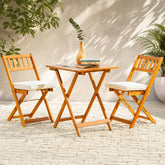 IDZO heavy duty bistro chair folded for easy storage on small patios.