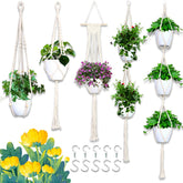 IGaiety macrame plant hanger set in cotton rope fits 4.7–8 inch planters indoors and outdoors.
