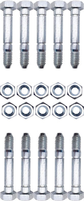 IKSI 10-pack shear pins and nuts for Ariens compatibility, ready for quick replacement during snow removal.