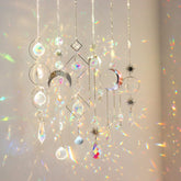 ilclviz crystal suncatchers 6pc set catching sunlight to create colorful rainbows indoors.