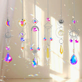 ilclviz sun catchers 6-pack crystal pendants with vibrant rainbow reflections for windows
