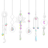 ilclviz suncatcher crystal ball 6-piece set casting colorful light blooms in windows.