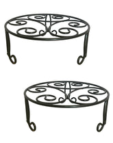 ILTreFlo iron plant stand 13-diameter top view supports heavy pots.