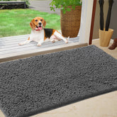 IM HOME Chenille absorbent outdoor doormat at the front door showing entryway welcoming use.