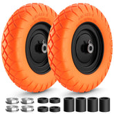 RONPOW 4.80/4.00-8 Flat Free Wheelbarrow Tire & Wheel – Puncture-Proof, Universal Fit, 400 lb (2 Pack)