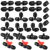 Copadri 25-Piece 1/2-Inch Drip Irrigation Fittings Kit | Anti-Leak Barbed Connectors for Garden