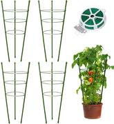 SUNPRO 18-inch plant cage stabilizes tomatoes and peppers in pots for neat, upright growth.