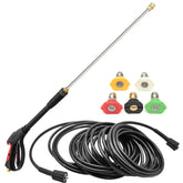 iMeshbean pressure washer gun and 26 ft hose ready for quick outdoor cleaning