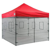 Impact Canopy walls with service windows for 10x10 canopy, enabling pest-free outdoor food service.