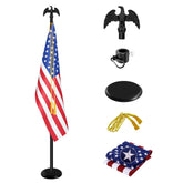IN WHICH BAY indoor flag pole kit base provides sturdy stability for any display.