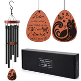 INCOK Cat Memorial Wind Chime with gold tubes for soothing remembrance