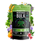 Incredible Bulk Organic Bloom Booster bottle front with label for easy garden nutrition and vibrant blooms