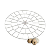 Incubator Warehouse egg tray for 48 small quail eggs, secure and stable.