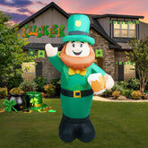 InfleasJoiy Leprechaun inflatable 4ft front view with LED lights for festive yard display