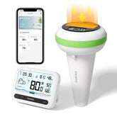 Inkbird solar pool thermometer front view shows water temperature at a glance.