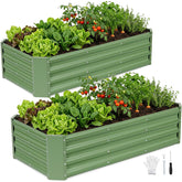 INNO STAGE two-piece galvanized raised bed set for outdoor vegetables and herbs