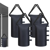 Inntop canopy weights 200lbs four-pack secured to a tent leg for stable setup