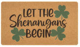 INOGIH shamrock welcome doormat with coir texture for outdoor entry