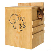 INRLKIT Squirrel House exterior porch shows weatherproof outdoor design for year-round use