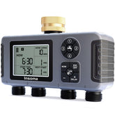 Insoma 4-Zone timer with brass inlet for precise irrigation control.