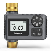 Insoma sprinkler timer with brass inlet and outlet for durable outdoor watering.