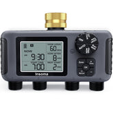 Insoma water timer with brass inlet for a durable outdoor connection.
