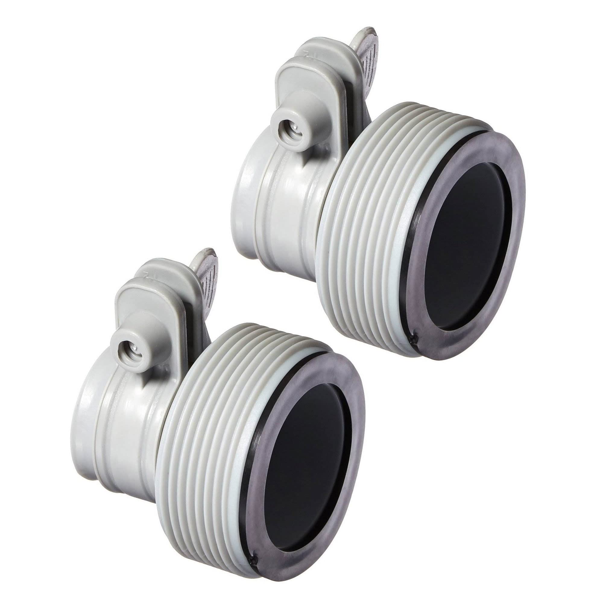 Intex Hose Conversion Adapter B Kit pair shows upgrade compatibility from 1.25 to 1.5 fittings
