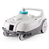 Intex ZX100 pool cleaner setup with hose ready to start cleaning