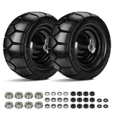 Iococee 11x6-00-5 flat-free tire side view showing tubeless PU design for maintenance-free mowing.