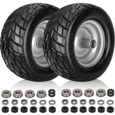 Iococee 11x6 flat-free tire side view, durable and maintenance-free for lawns.