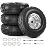 Iococee upgraded flatfree tire close-up highlighting puncture resistance and durability