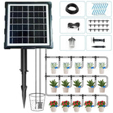 IPOW solar-powered watering system with outdoor setup for efficient plant care.