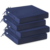 IPYNBAP outdoor chair cushion in navy with waterproof fabric for all-weather use.