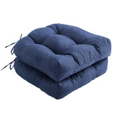 IPYNBAP outdoor chair cushions Set of 2, top view with navy tufted fabric for added comfort