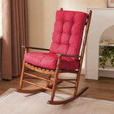 IPYNBAP rocking chair cushion front view in burgundy offers plush comfort for outdoor seating.