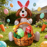 IRETG 5ft Easter inflatable puppy with bunny ears brightens the yard.