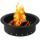 Iron Forge Tools smokeless firepit ring, 36-inch front view, durable centerpiece for outdoor evenings