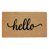 IRONGATE Welcome Doormat on a porch with coir surface trapping dirt effectively
