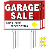 ISIYHCC garage sale sign 17x13 double-sided attracts attention from every direction.