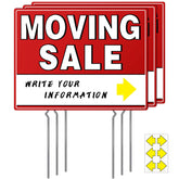 ISIYHCC moving sale signs 3-pack improve visibility to locate your sale