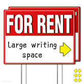 ISIYHCC rent sign 2-pack front view with clear street readability