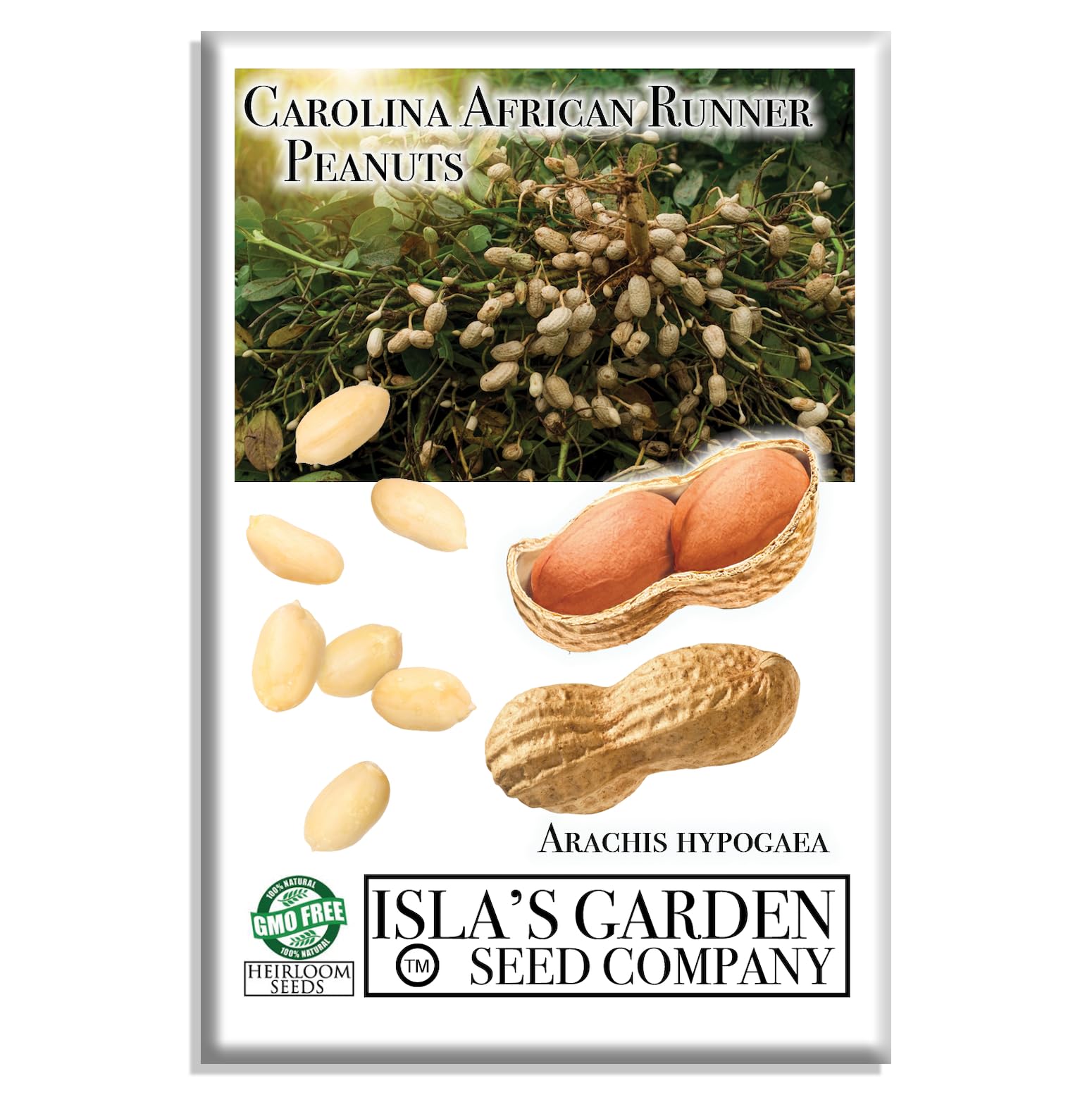 Isla's Garden Seeds Carolina African Runner peanut seeds pack for easy home gardening