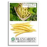Isla's Garden Seeds Cherokee Wax Beans yellow pods for fresh eating