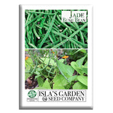 Isla's Garden Seeds Jade bush bean plants thriving in full sun for a fresh harvest.