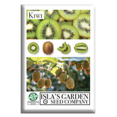 Isla's Garden Seeds kiwi-vine fruit close-up with bright green flesh, ideal for fresh harvest